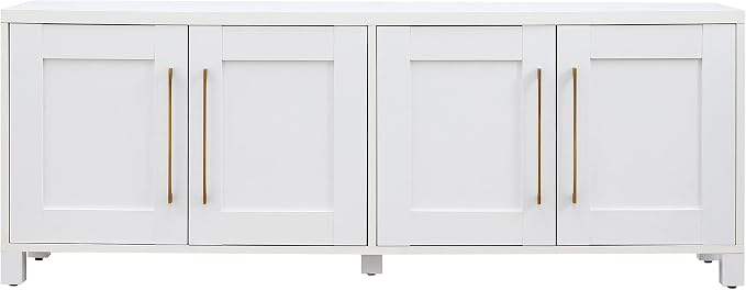 Henn&Hart Rectangular TV Stand for TV's up to 80" in White, TV Stands for the - Image 3