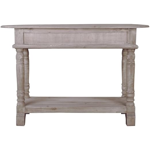 Sunset Trading Shabby Chic Cottage Table, Two Drawer, Natural limewash - Image 5
