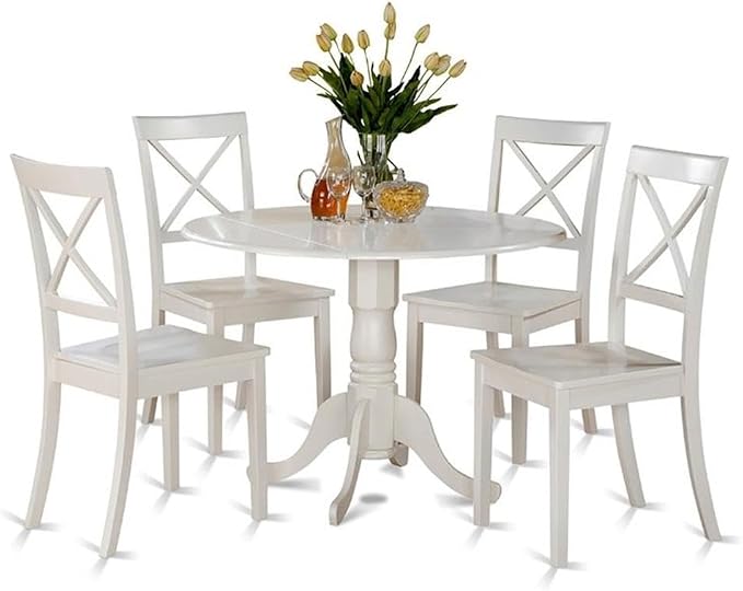 East West Furniture DLBO5-WHI-W 5 Piece Kitchen Table Set by EastWestFurniture