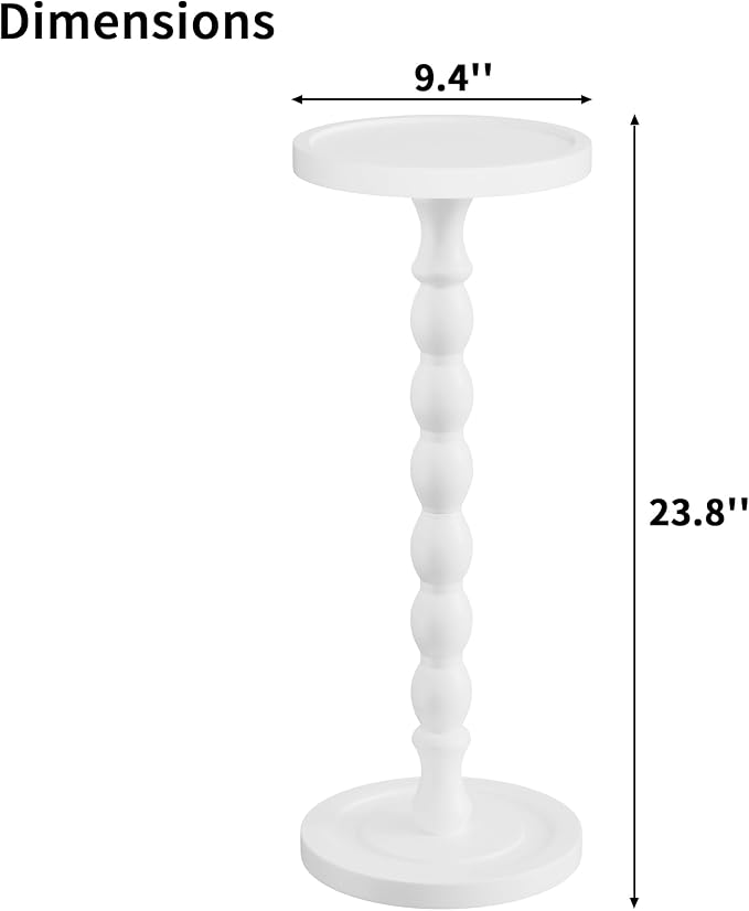 Solid Wood Drink Table, Rubber Wood‌ Small Round Side Table - Image 3