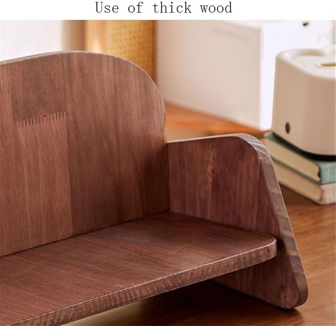 Bookcase Walnut Wooden Sofa Shaped Desk Organiser Organiser Shelf Simple Small - Image 5