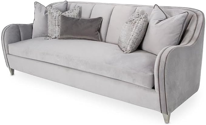 MICHAEL AMINI Roxbury Park 94" W Velvet Sofa in Steel Gray/Slate - Image 4