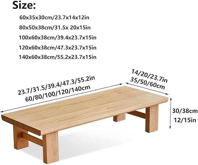 Japanese Floor Table, Low Coffee Table, Japanese Coffee Table, Solid Wood - Image 2