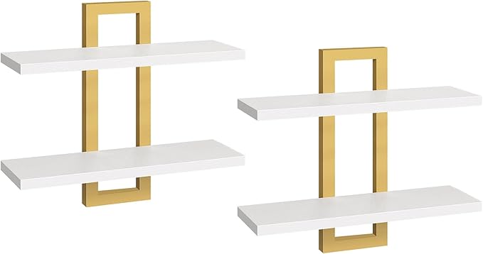 HOOBRO Floating Shelves, 15 Inch Wall Shelf Set of 2, Wall Mounted Storage by HOOBRO