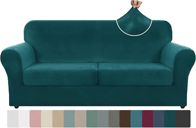ZNSAYOTX Oversized Velvet 3 Piece Couch Cover by ZNSAYOTX