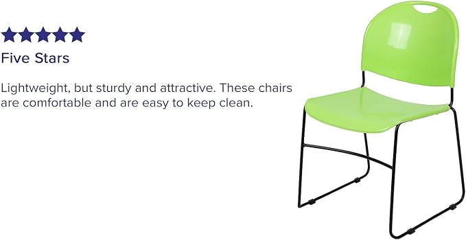 Flash Furniture HERCULES Series 880 lb. Capacity Green Ultra-Compact Stack Chair - Image 4