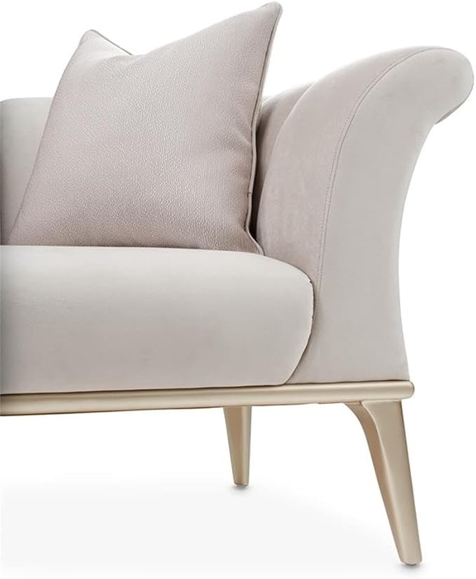 MICHAEL AMINI Yvette Sofa in Porcini Velvet and Champagne Wood Frame - Image 10