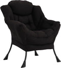 Welnow Black Single Lazy Chair for Living Room, Modern Reading Accent Chair by LifeGetsBetterWithWelnow