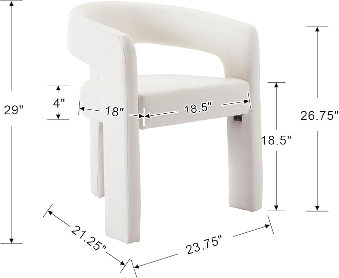 BESTANO Modern PU Leather Upholstered Dining Chairs - Image 3