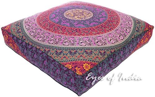 Mandala Floor Pillow Cover Meditation Cushion Seating Throw Hippie Round by EyesofIndia