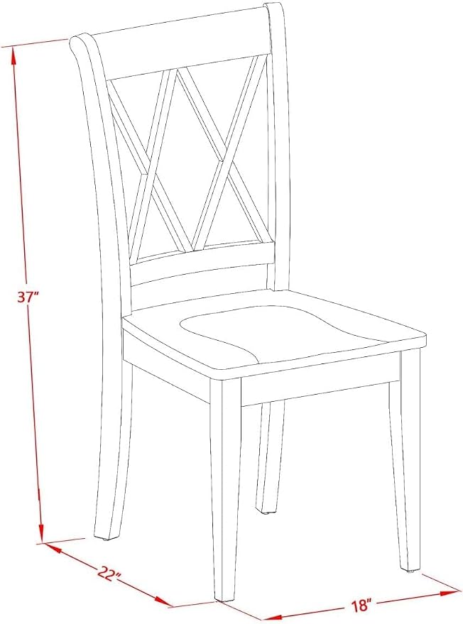East West Furniture CLC-BMK-W Clarksville Dining Room Chairs - Image 3