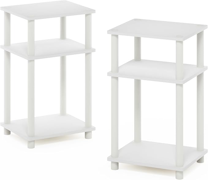 Furinno JUST Night Stand Set of 2, 3-Tier Turn-N-Tube Nightstand, Toolless - Image 7