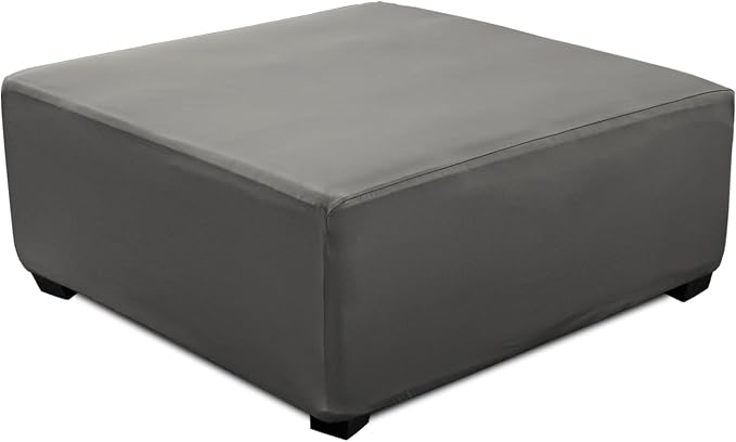 Super Stretch 40x40x15 inch Square Ottoman Cover- Soft Form Fit Ottoman Cover by UOIJAY