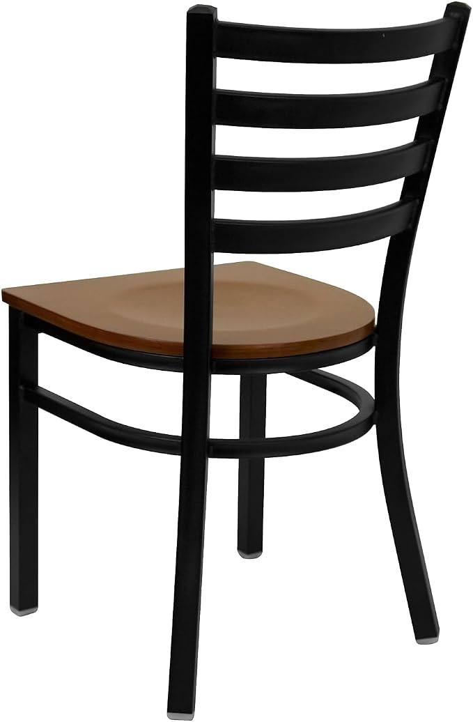 Flash Furniture HERCULES Series Black Ladder Back Metal Restaurant Chair - Image 5