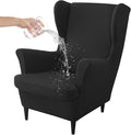 HAOYONG Wing Chair Slipcovers Waterproof Spandex Wingback Chair Covers 2 Pieces by HAOYONG
