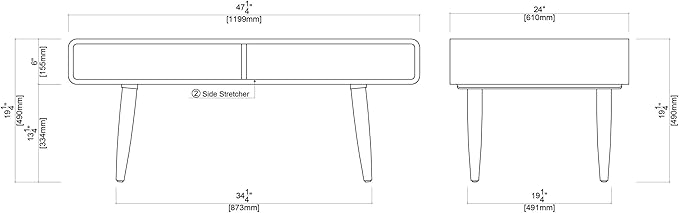 Boraam Halmstad Rectangular Coffee Table - Image 2