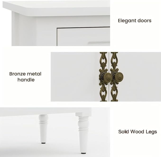 RoyalCraft Buffet Cabinet with Storage, Mid Century Modern Painted Credenza - Image 7