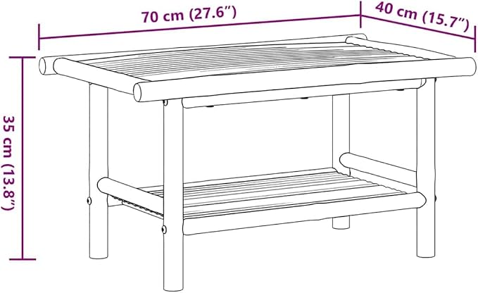 Natural Bamboo Coffee Table - Image 2