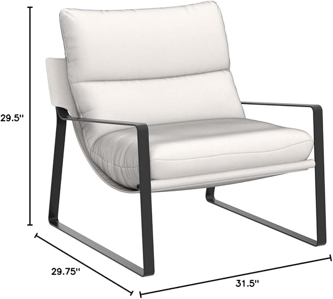 LukeAlon Modern Linen Accent Armchair, Upholstered Soft Living Room Chair - Image 2