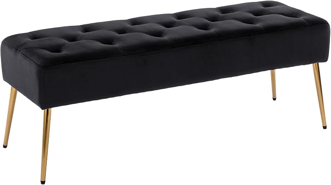 DUHOME Button-Tufted Ottoman Bench, Upholstered Bedroom Benches Velvet Footrest by DuhomeElegantLifestyle