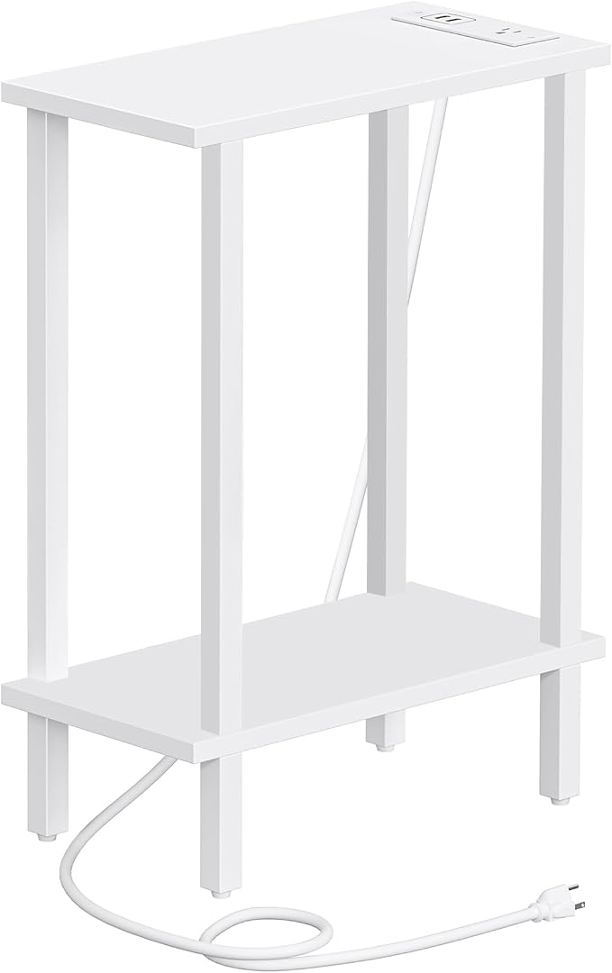 TUTOTAK Small End Table with Charging Station, Narrow Side Table with USB Ports - Image 8