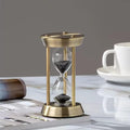 Hourglass Timer, 15 Minutes Hourglass Timer, Embossed White Sand Metal Glass by NIUASH