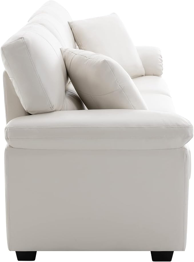 Morden Fort Faux Leather Sofa Couch, Modern Luxury Furniture - Image 8
