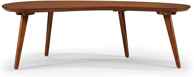 Mid Century Modern Abstract Shaped Coffee Table/Solid Wood/Castanho Finish - Image 4