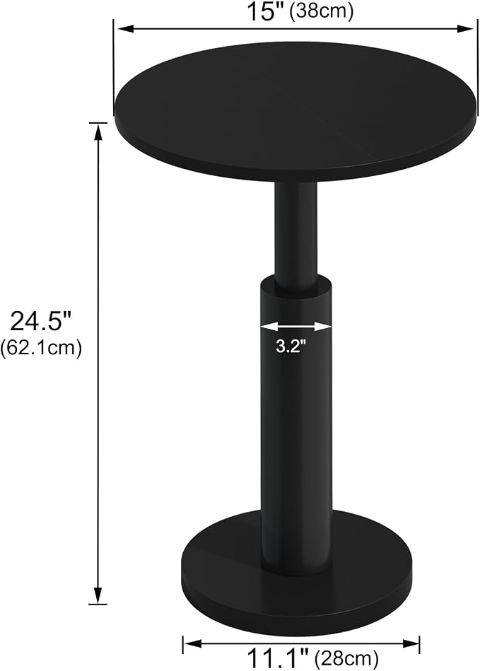 LAATOOREE Round Side Table, Accent Drink Coffee Table, Spacious Top, Thick - Image 3