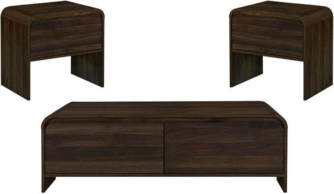 New Classic Furniture Mara 3-Piece Wood Coffee Table & 2 End Tables Set by NewClassicFurniture