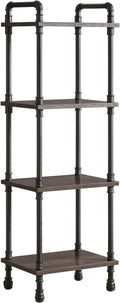 IBUYKE Industrial Pipe Ladder Shelf, 4-Tier Vintage Style Book Shelf, Free by IBUYKE