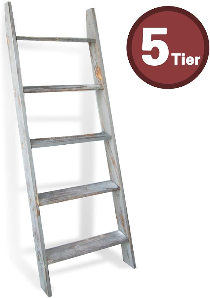 Honest Blanket Ladders for The Living Room, 5-Tier Blanket Holder, Wall-Leaning - Image 4