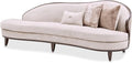 MICHAEL AMINI Camellia Field Asymmetrical Velvet Sofa in Porcini/Warm Pecan by Michael+Amini