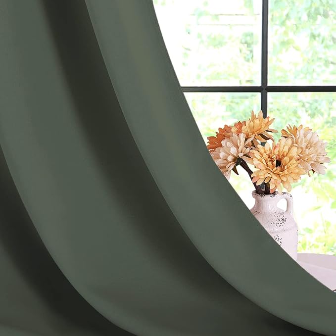 NICETOWN Thermal Insulated Curtains Blackout Draperies, Dark Mallard, 42 by 60 - Image 6