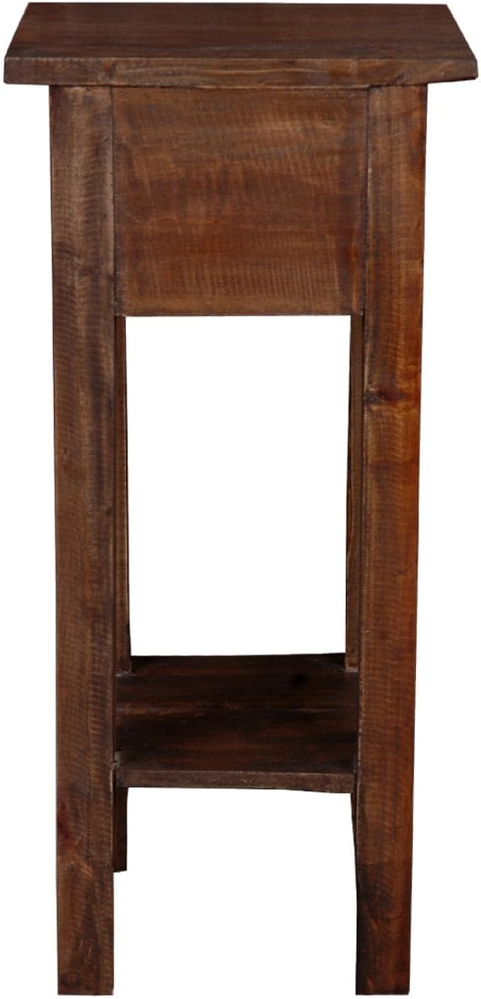 Pemberly Row Cottage Narrow Wood Side Table, Raftwood Brown and Antique Iron - Image 4