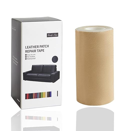 Leather Repair Tape Self Adhesive Patch kit Retro Ivory Beige 4x60 inch Heavy by Cindy%27s+Tape