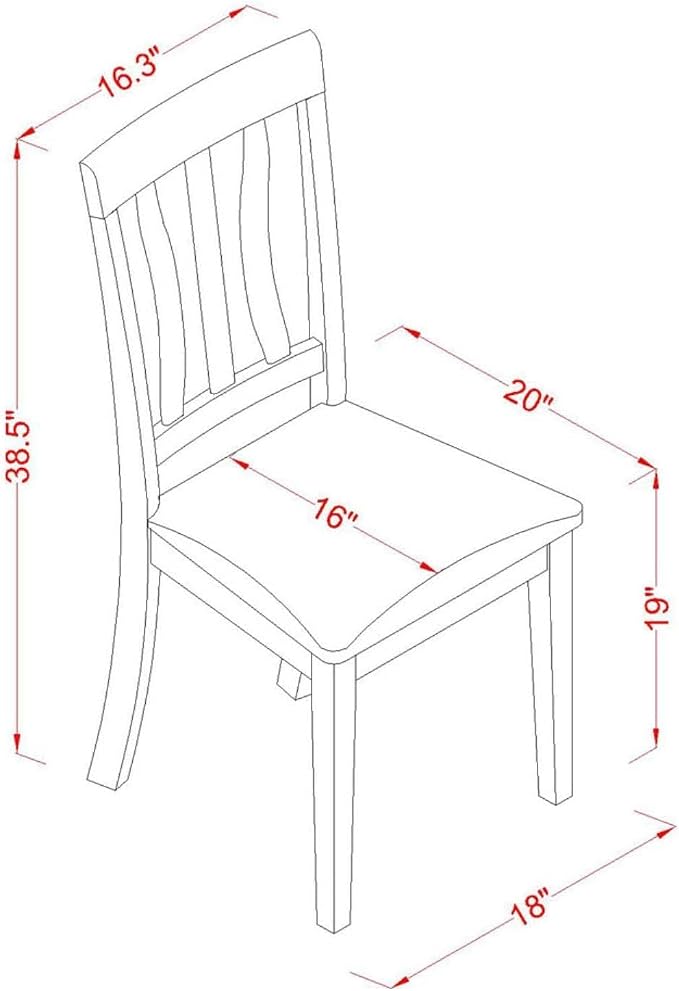 East West Furniture ANC-OAK-LC Antique Kitchen Dining Chairs - Image 3