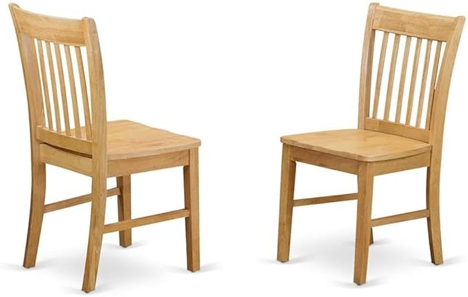 East West Furniture NDNO3-OAK-W 3 Piece Kitchen Table Set - Image 4