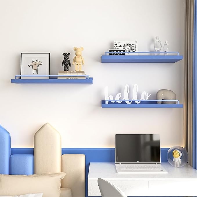 RYOFOBETTO Blue Floating Shelves, Room Decor Shelves, Picture Frames - Image 2