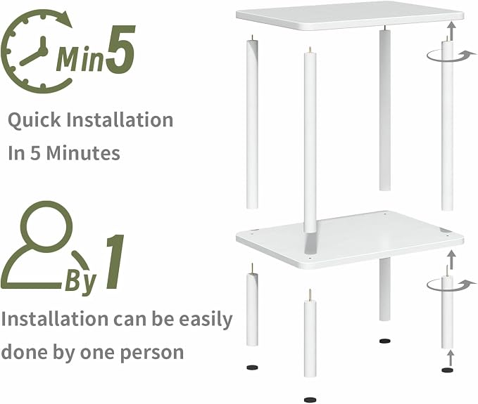 Apicizon 2 Tier End Table, Small Side Table - Image 4