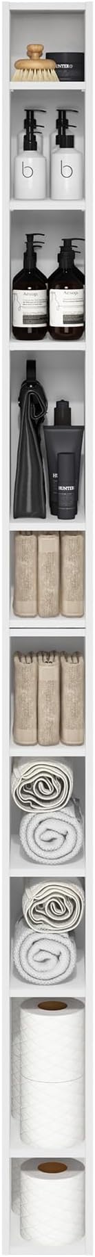 Furinno Fulda Book Shelf, 10-Tier Bookshelf, Space Saving Storage Shelf Bookcase - Image 4