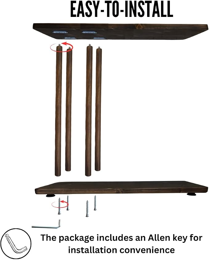 C-Shaped Solid Wood End Table, Side Table - Image 5