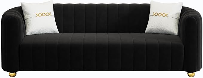 KEAI 83.46" Velvet Couch for Living Room Large Modern Sofa - Image 9