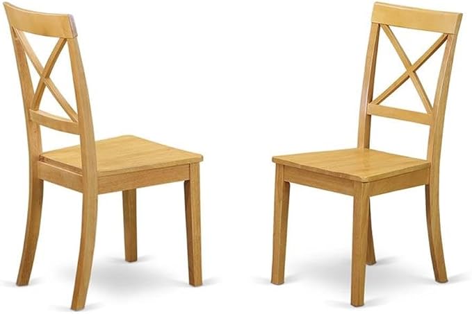 East West Furniture DLBO3-OAK-W 3 Piece Dining Set Contains a Round Dining Room - Image 4