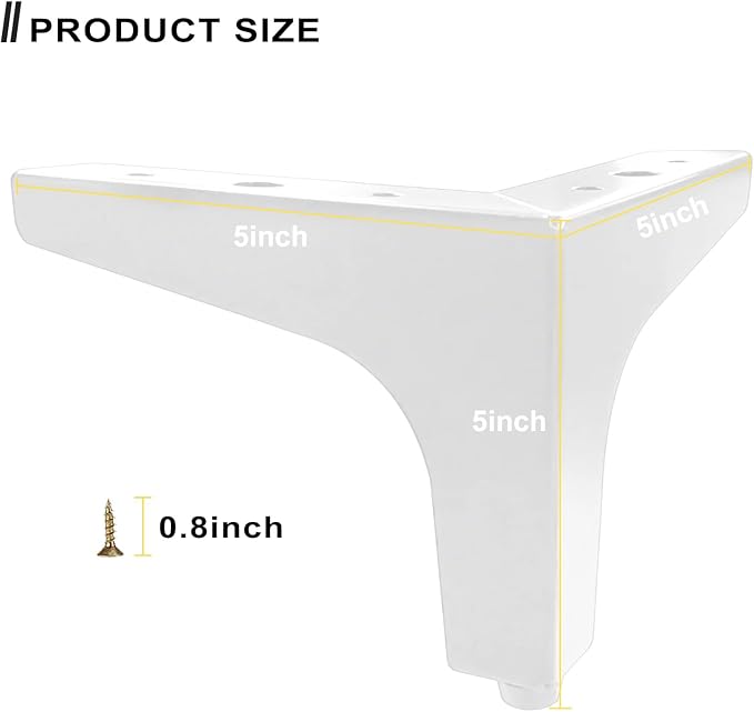 AODIOU Furniture Legs White Replacement Feet: Sofa Legs 4 Inch European Style - Image 4