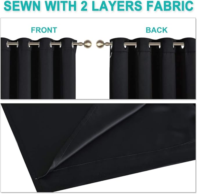 NICETOWN 100% Blackout Window Curtain Panels, Full Light Blocking Drapes - Image 5