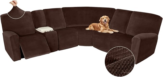 Arfntevss Sectional Recliner Couch Covers Velvet Washable Corner Sectional Sofa by Arfntevss