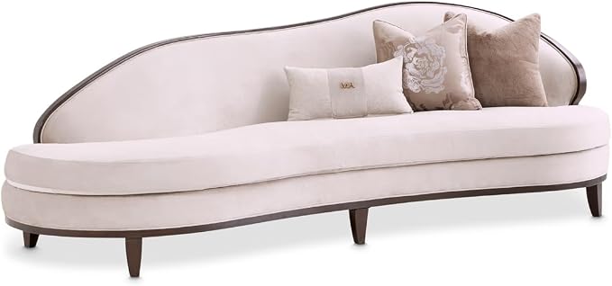 MICHAEL AMINI Camellia Field Asymmetrical Velvet Sofa in Porcini/Warm Pecan - Image 2