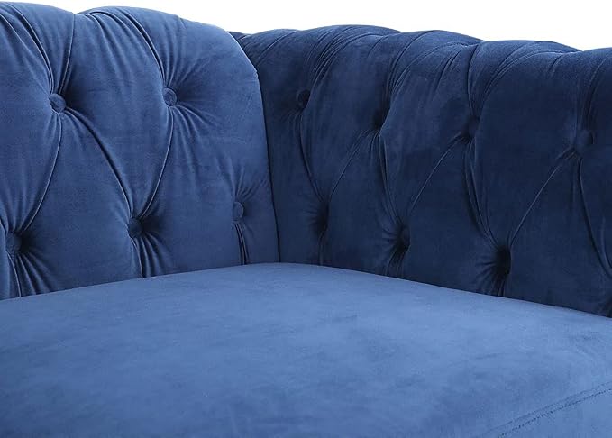 AVZEAR 3 seat Sofa, Velvet Living Room Large Sofa Modern Chesterfield Fabric - Image 8