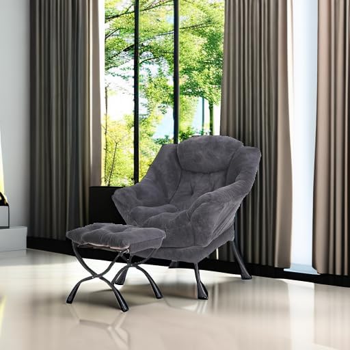 Tiita Lazy Chair with Ottoman, Modern Large Accent Lounge Chair, Leisure Sofa - Image 5